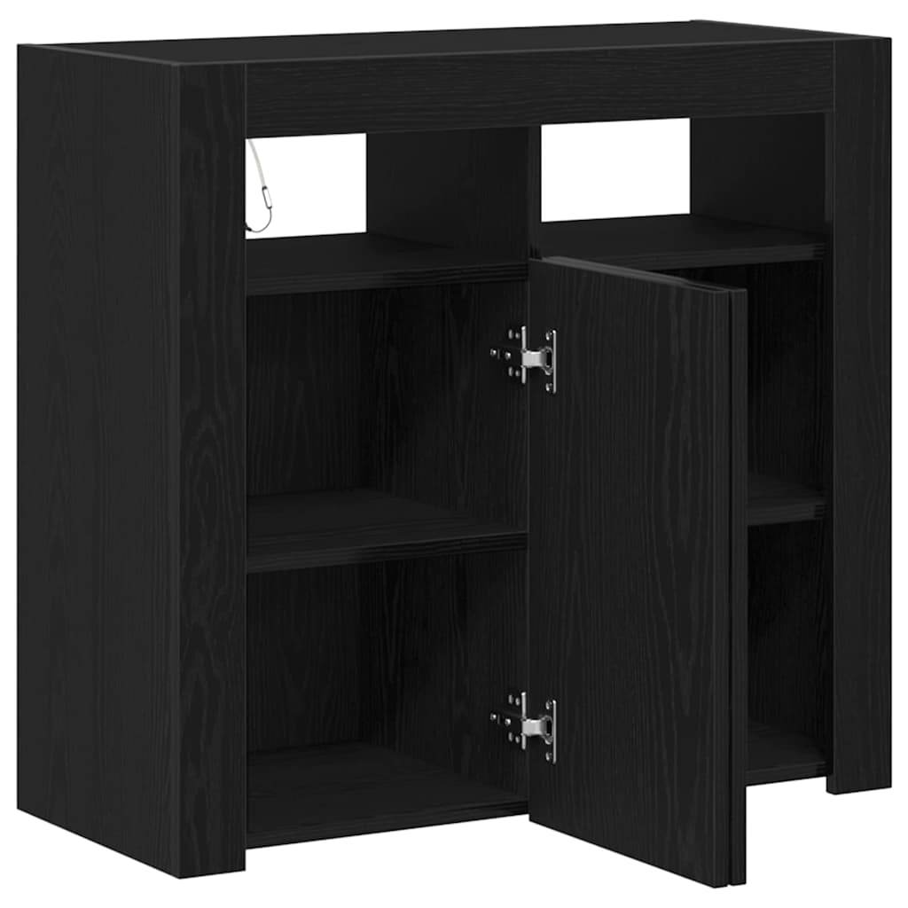 vidaXL Πλαϊνό γραφείο Μαύρη Οξυά 80 x 35 x 75 cm Επεξεργασμένο ξύλο