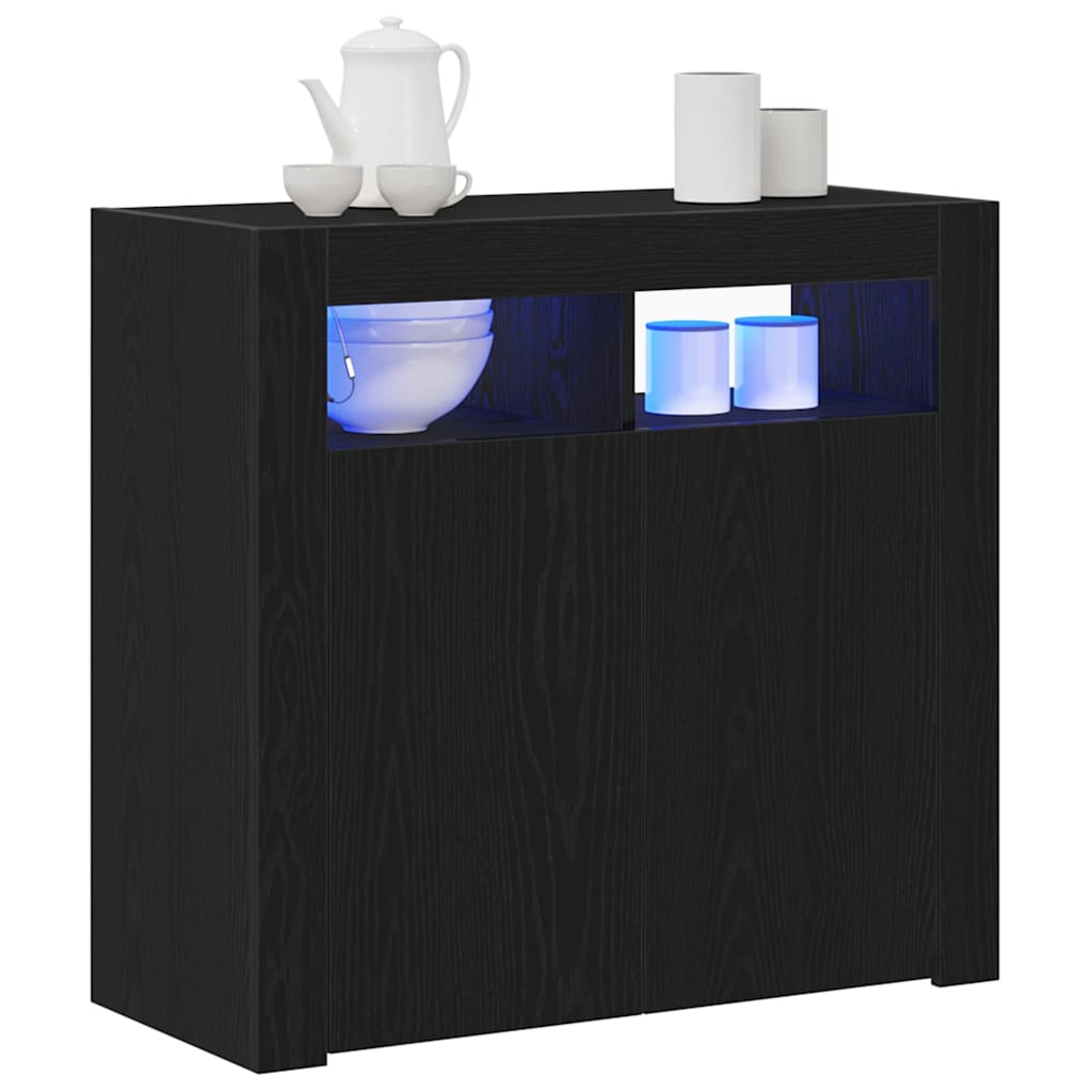 vidaXL Πλαϊνό γραφείο Μαύρη Οξυά 80 x 35 x 75 cm Επεξεργασμένο ξύλο