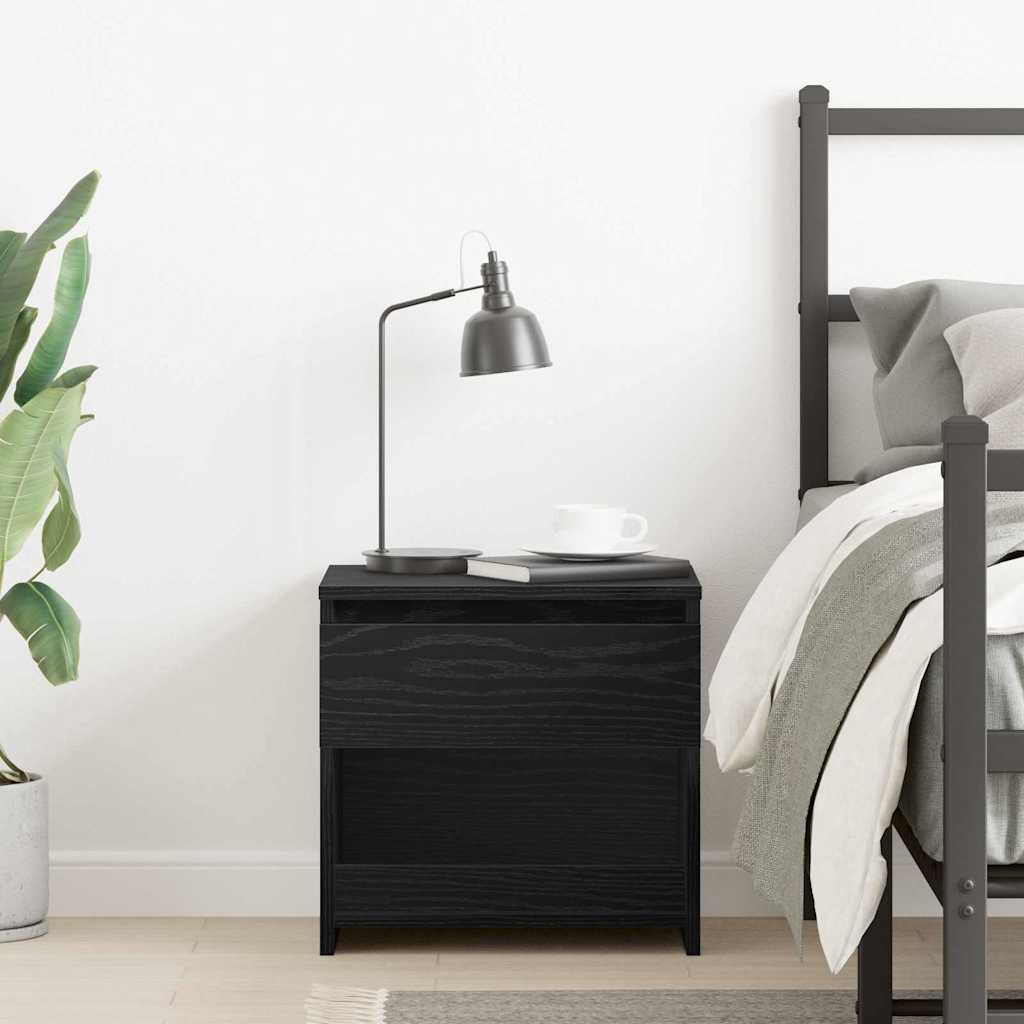 vidaXL Κομοδίνο Μαύρη Οξυά 40 x 30 x 39 εκ Επεξεργασμένο ξύλο