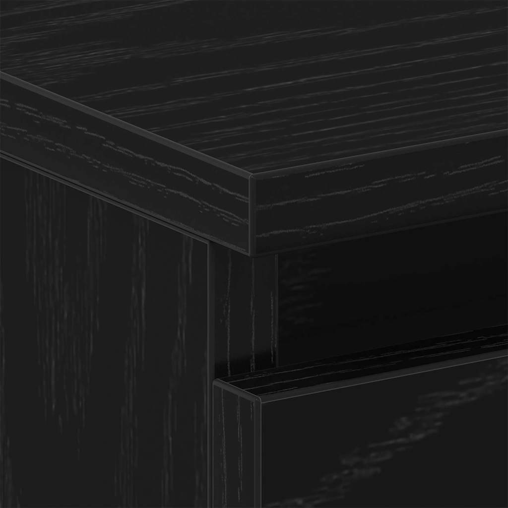 vidaXL Κομοδίνο 2 pcs Μαύρη Οξυά 40 x 30 x 39 εκ Επεξεργασμένο ξύλο