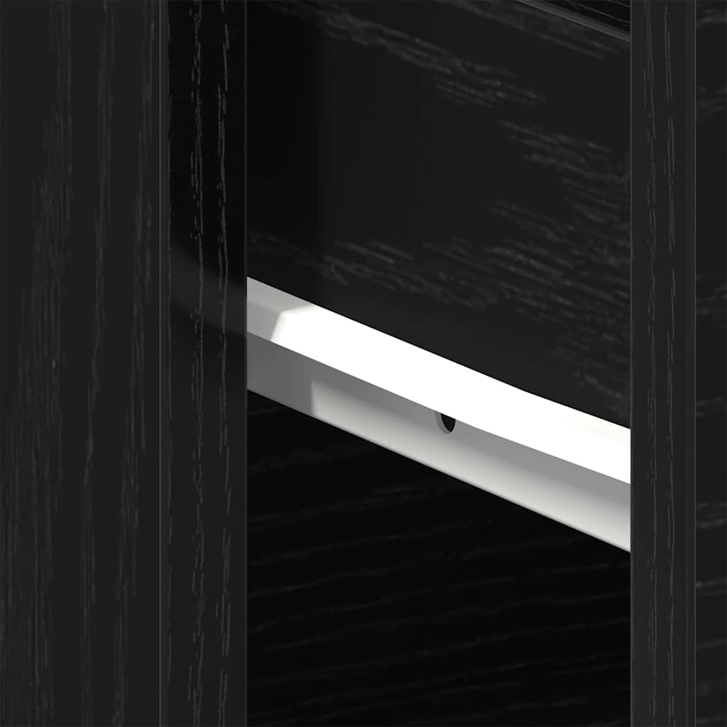 vidaXL Κομοδίνο 2 pcs Μαύρη Οξυά 40 x 30 x 39 εκ Επεξεργασμένο ξύλο