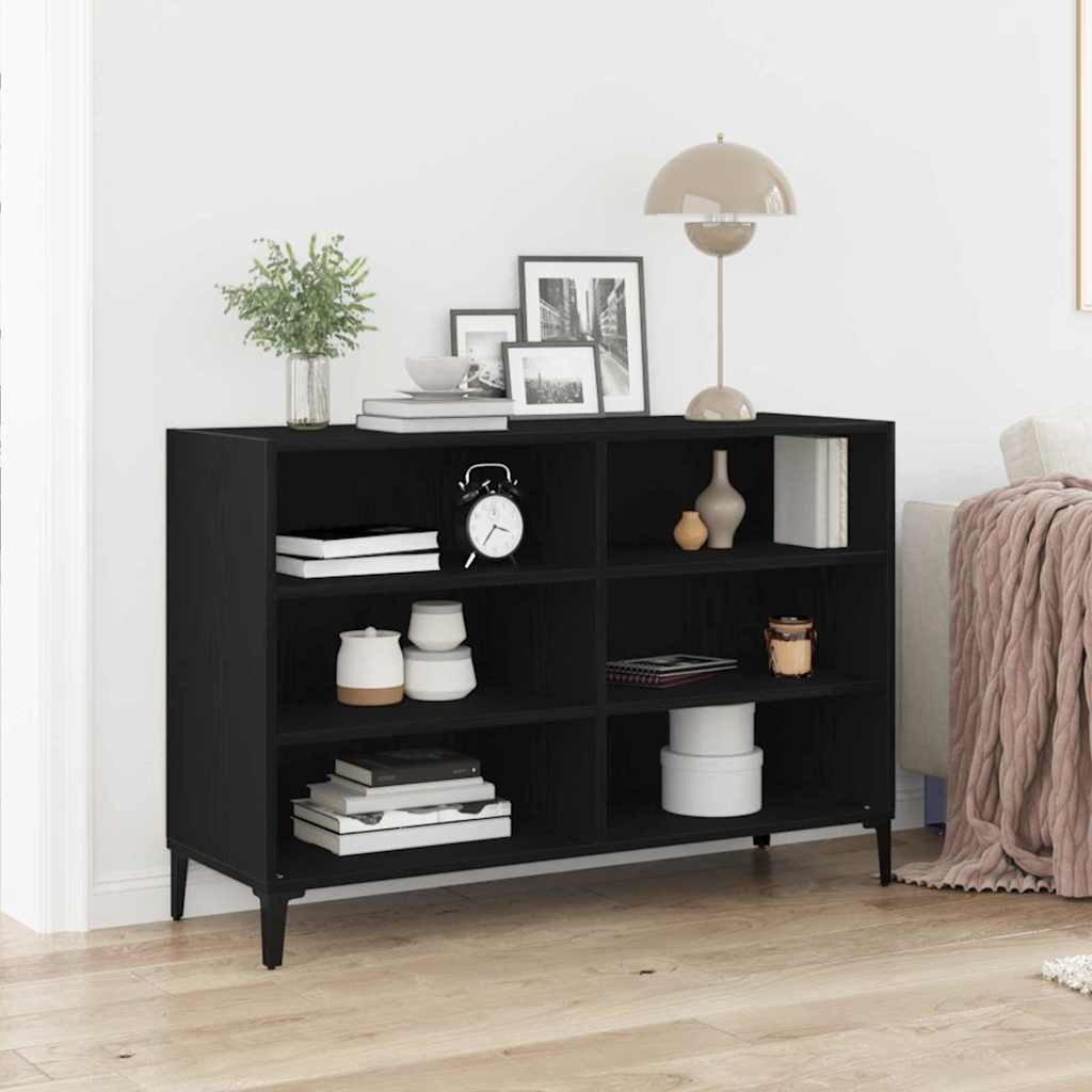 vidaXL Πλαϊνό γραφείο Μαύρο 103.5 x 35 x 70 εκ. Επεξεργασμένο ξύλο