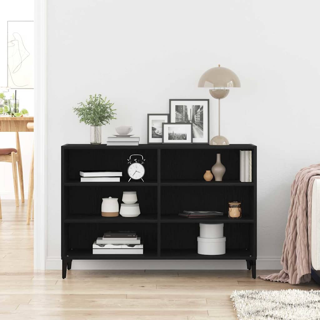 vidaXL Πλαϊνό γραφείο Μαύρο 103.5 x 35 x 70 εκ. Επεξεργασμένο ξύλο