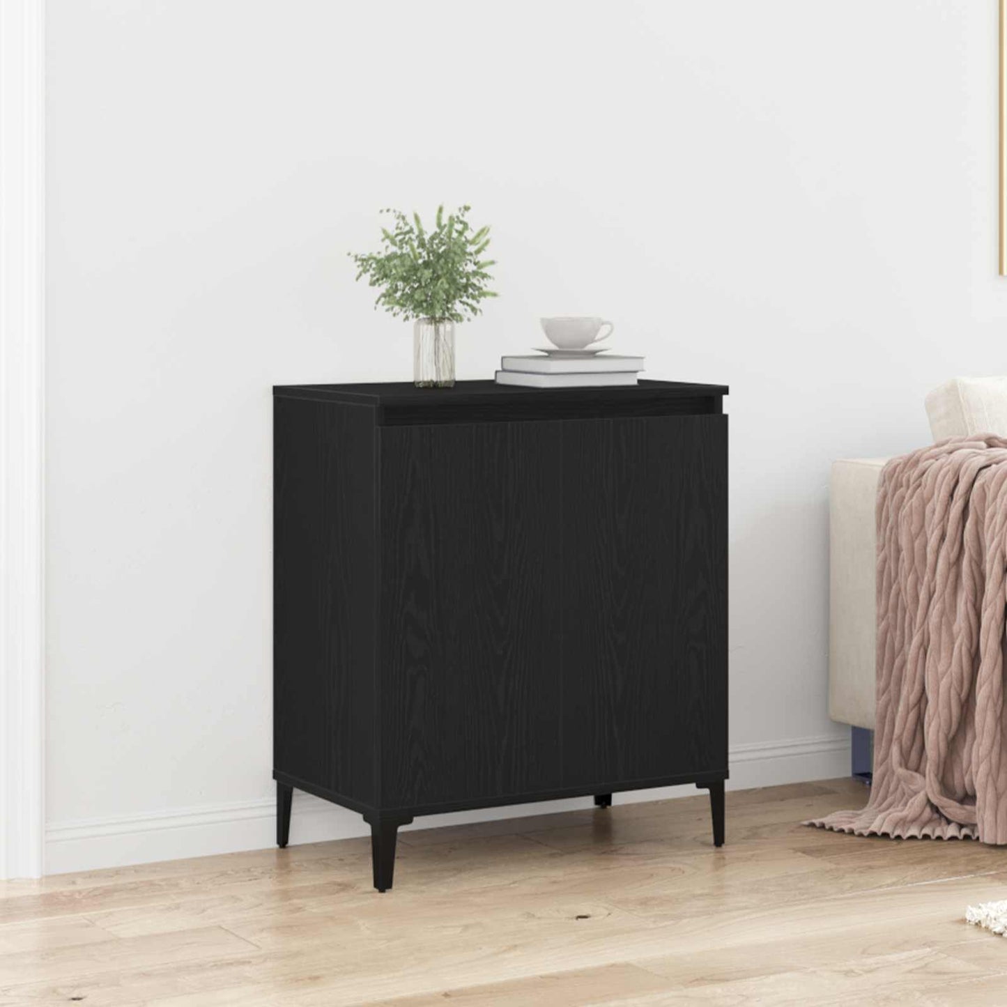vidaXL Πλαϊνό γραφείο Μαύρη Οξυά 60 x 35 x 70 cm Επεξεργασμένο ξύλο
