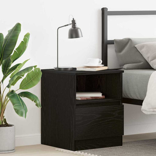 vidaXL Κομοδίνο Μαύρη Οξυά 40 x 40 x 50 cm Επεξεργασμένο ξύλο