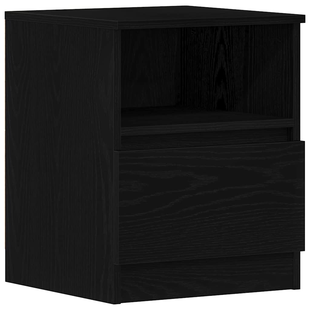 vidaXL Κομοδίνο 2 pcs Μαύρη Οξυά 40 x 40 x 50 cm Επεξεργασμένο ξύλο