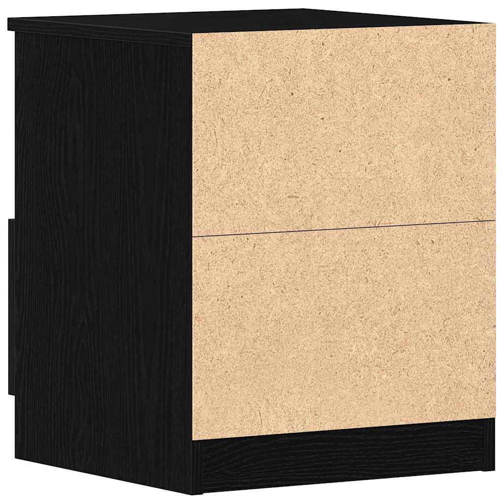 vidaXL Κομοδίνο 2 pcs Μαύρη Οξυά 40 x 40 x 50 cm Επεξεργασμένο ξύλο