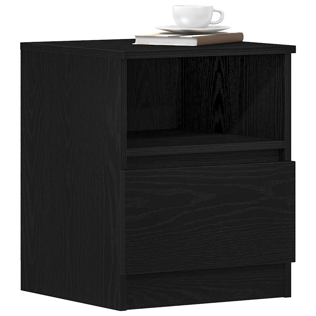 vidaXL Κομοδίνο 2 pcs Μαύρη Οξυά 40 x 40 x 50 cm Επεξεργασμένο ξύλο