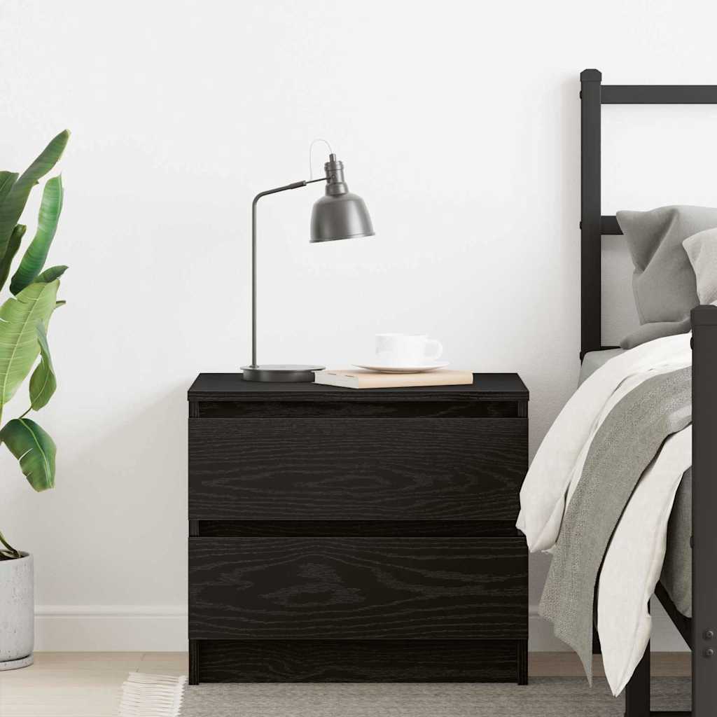 vidaXL Κομοδίνο Μαύρη Οξυά 50 x 40 x 43,5 εκ. Επεξεργασμένο ξύλο