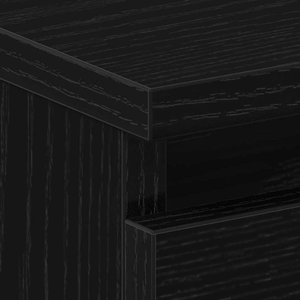 vidaXL Κομοδίνο 2 pcs Μαύρη Οξυά 50 x 40 x 43,5 εκ. Επεξεργασμένο ξύλο