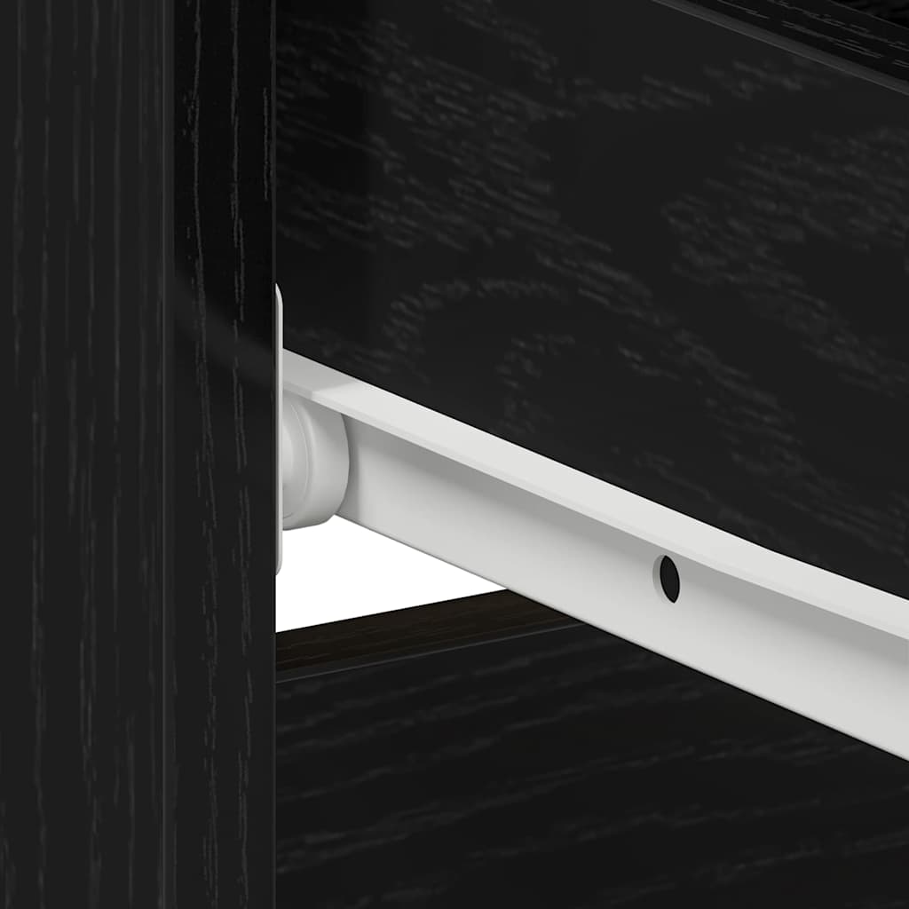 vidaXL Κομοδίνο 2 pcs Μαύρη Οξυά 50 x 40 x 43,5 εκ. Επεξεργασμένο ξύλο