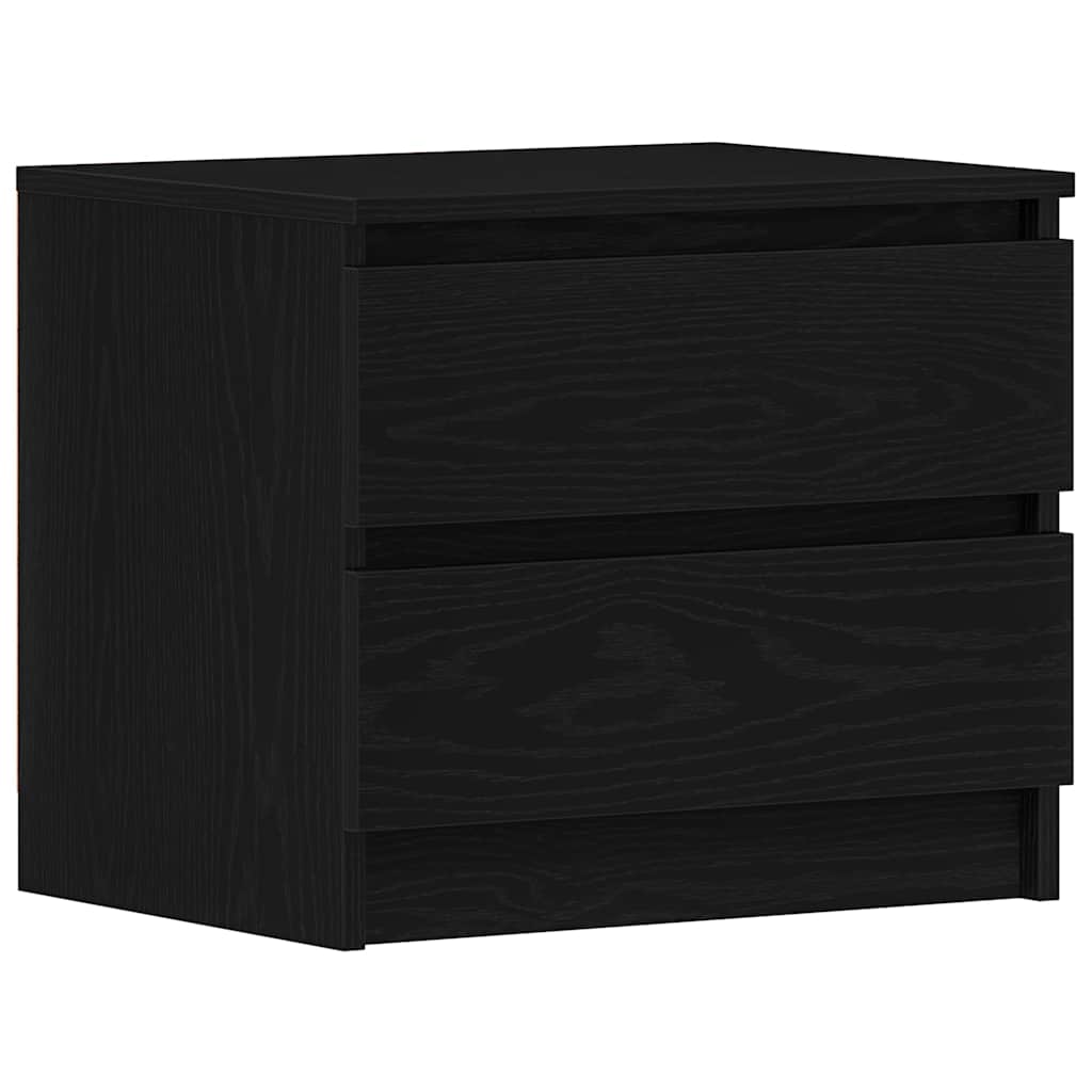 vidaXL Κομοδίνο 2 pcs Μαύρη Οξυά 50 x 40 x 43,5 εκ. Επεξεργασμένο ξύλο
