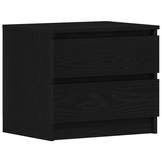 vidaXL Κομοδίνο 2 pcs Μαύρη Οξυά 50 x 40 x 43,5 εκ. Επεξεργασμένο ξύλο