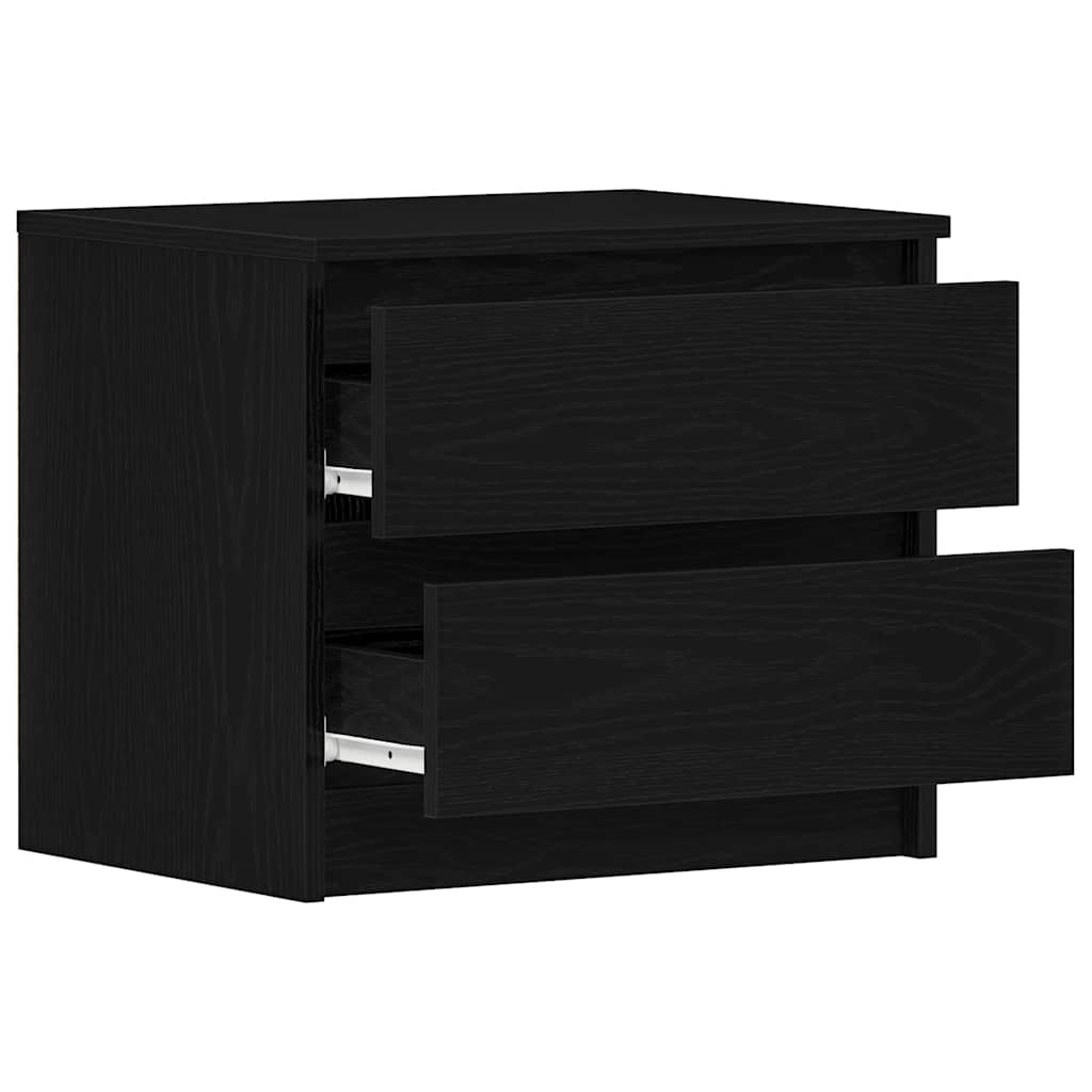 vidaXL Κομοδίνο 2 pcs Μαύρη Οξυά 50 x 40 x 43,5 εκ. Επεξεργασμένο ξύλο