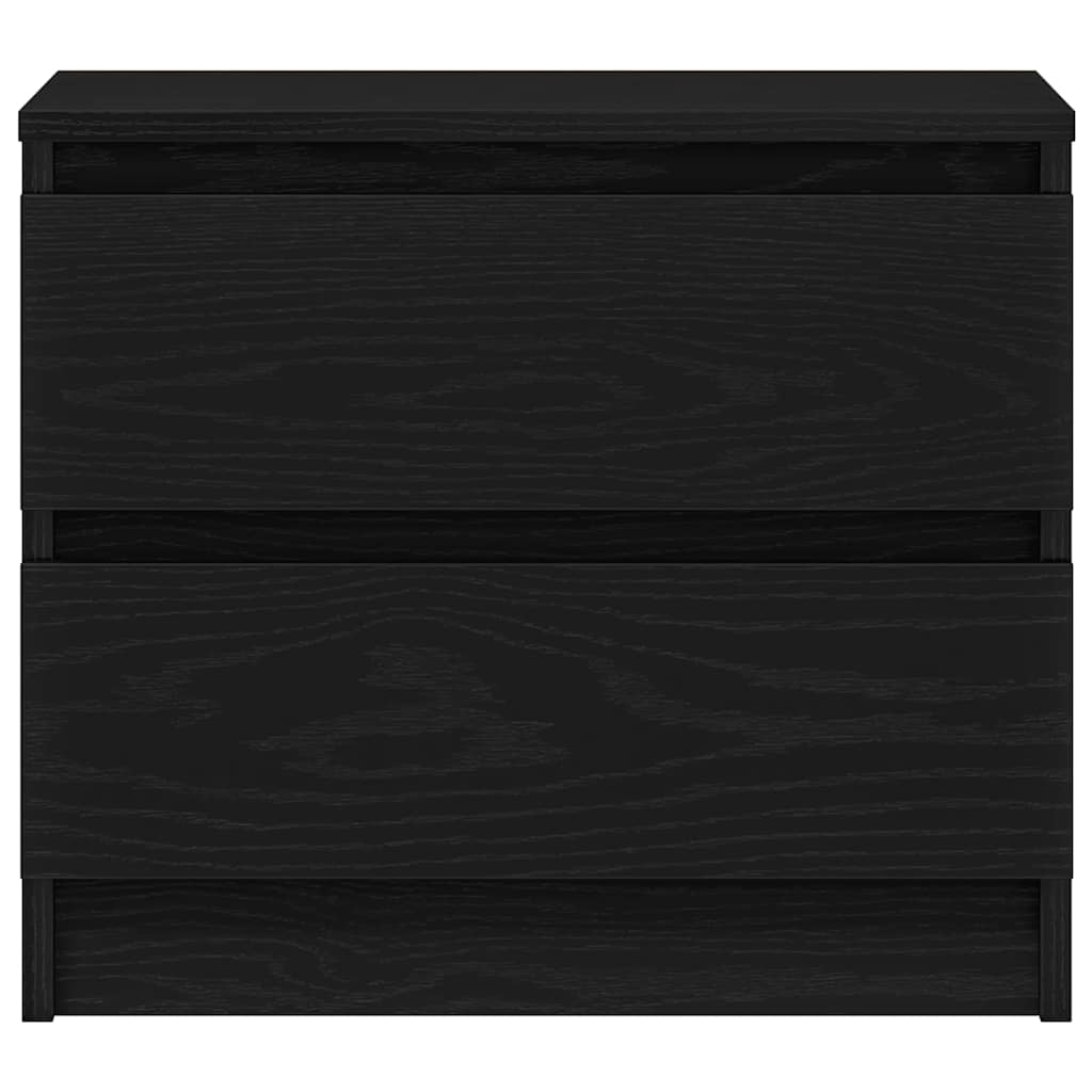 vidaXL Κομοδίνο 2 pcs Μαύρη Οξυά 50 x 40 x 43,5 εκ. Επεξεργασμένο ξύλο