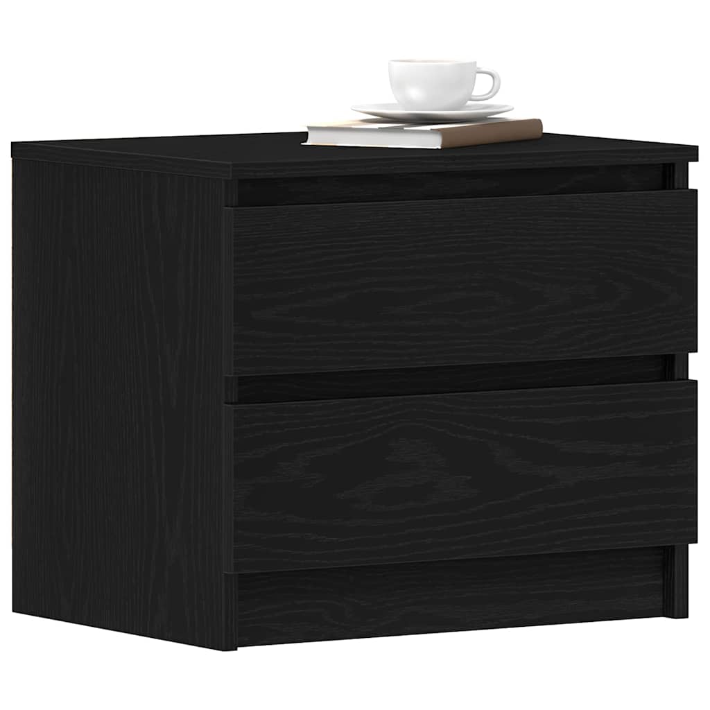 vidaXL Κομοδίνο 2 pcs Μαύρη Οξυά 50 x 40 x 43,5 εκ. Επεξεργασμένο ξύλο