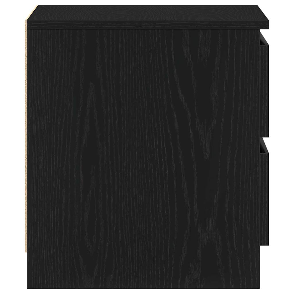 vidaXL Κομοδίνο 2 pcs Μαύρη Οξυά 50 x 40 x 43,5 εκ. Επεξεργασμένο ξύλο