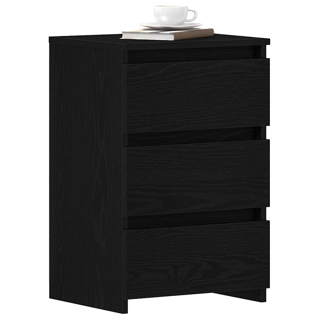 vidaXL Κομοδίνο 2 pcs Μαύρη δρυς 40 x 35 x 62.5 εκ. Επεξεργασμένο ξύλο