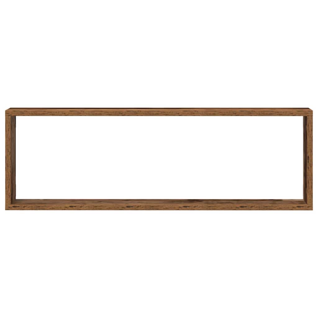 vidaXL Ράφια Τοίχου με ράφι 4 pcs Παλιό ξύλο 80 x 15 x 26 εκ.