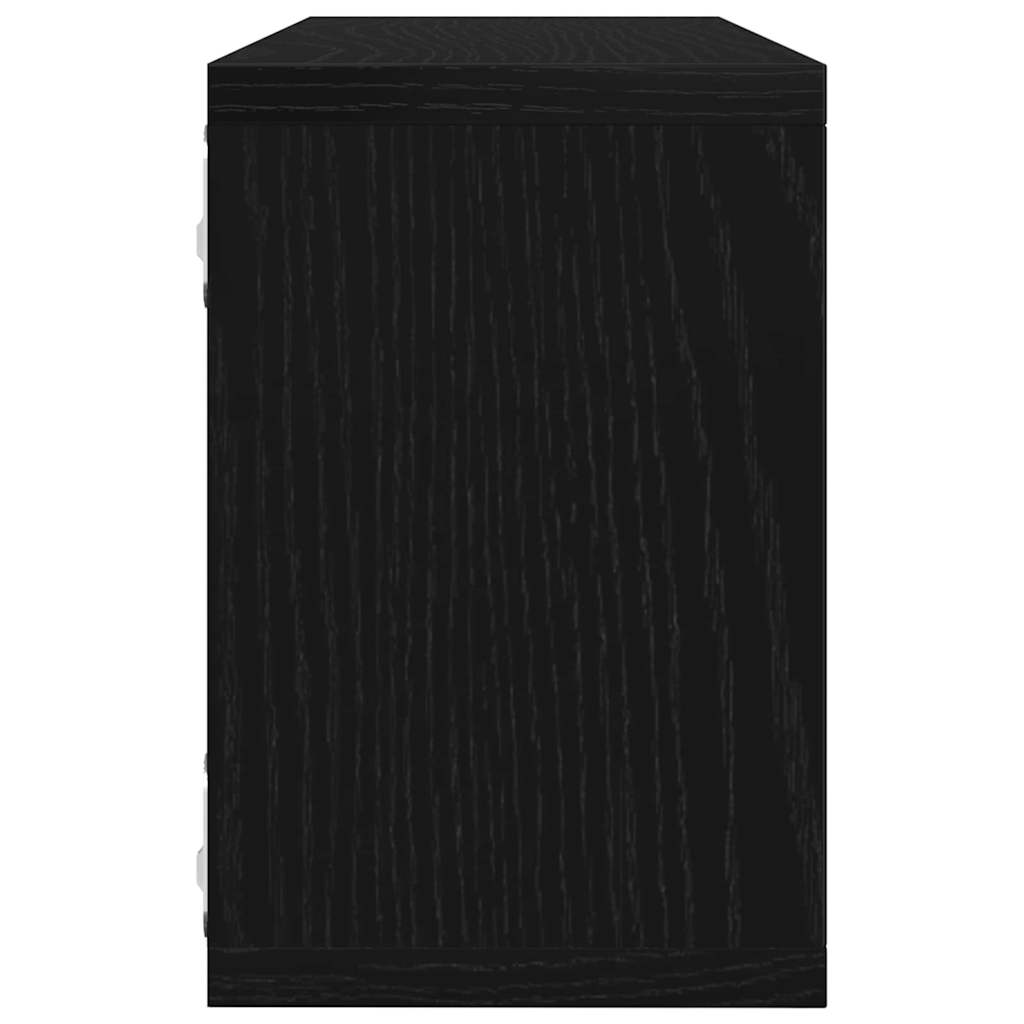 vidaXL Ράφια Τοίχου με ράφι Επιτοίχιο 4 pcs Μαύρη Οξυά 60 x 15 x 23 cm