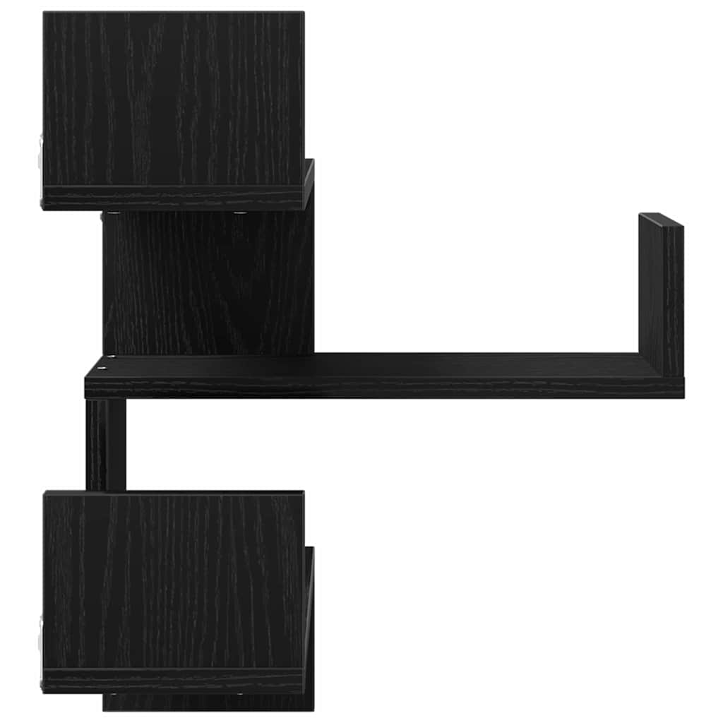 vidaXL Ράφι Τοίχου με ράφι 2 pcs Μαύρη Οξυά 40 x 40 x 49,5 εκ.