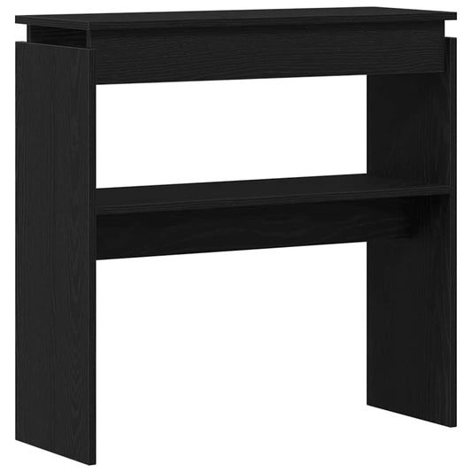 vidaXL Τραπέζι κονσόλας Μαύρη Οξυά 80 x 30 x 80 εκ. Επεξεργασμένο ξύλο