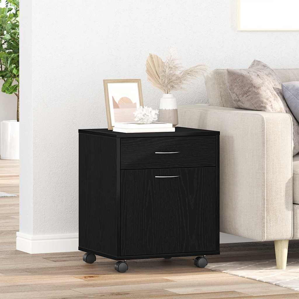 vidaXL Κινητό Ντουλάπι 45 x 38 x 54 εκ Επεξεργασμένο Ξύλο Μαύρη Οξυά