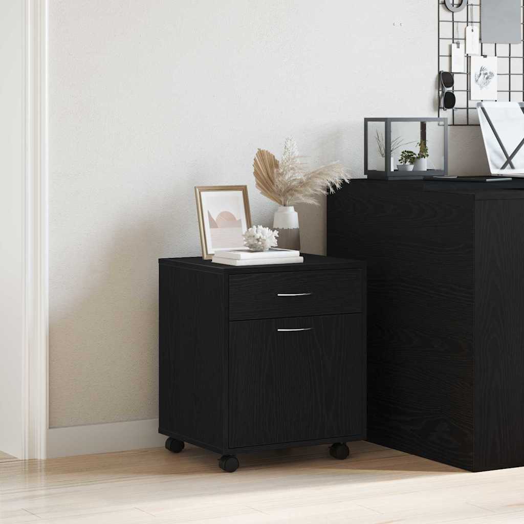 vidaXL Κινητό Ντουλάπι 45 x 38 x 54 εκ Επεξεργασμένο Ξύλο Μαύρη Οξυά