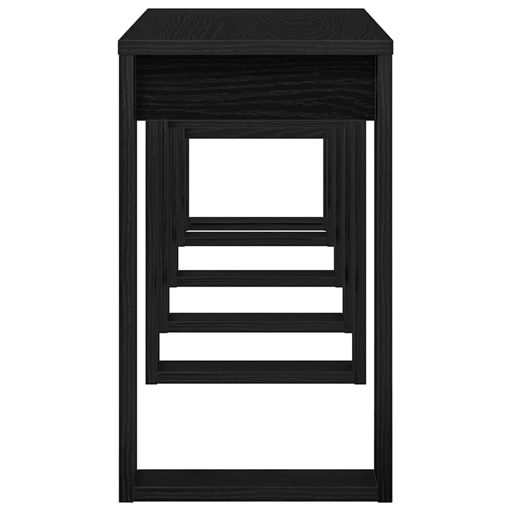 vidaXL Ένθετα τραπέζια 3 pcs Μαύρη Οξυά Επεξεργασμένο ξύλο