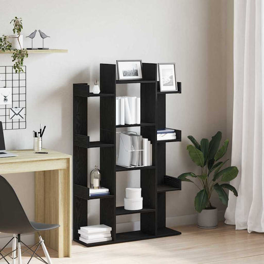 vidaXL Βιβλιοθήκη Μαύρη Οξυά 86 x 25,5 x 140 εκ Επεξεργασμένο ξύλο