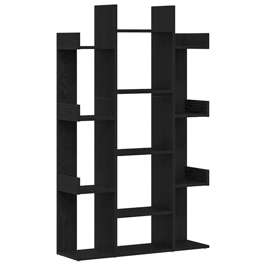 vidaXL Βιβλιοθήκη Μαύρη Οξυά 86 x 25,5 x 140 εκ Επεξεργασμένο ξύλο