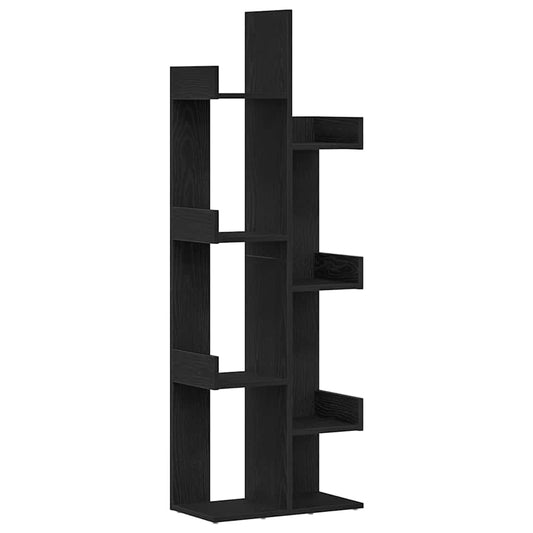 vidaXL Βιβλιοθήκη Μαύρη Οξυά 48 x 25,5 x 140 εκ Επεξεργασμένο ξύλο