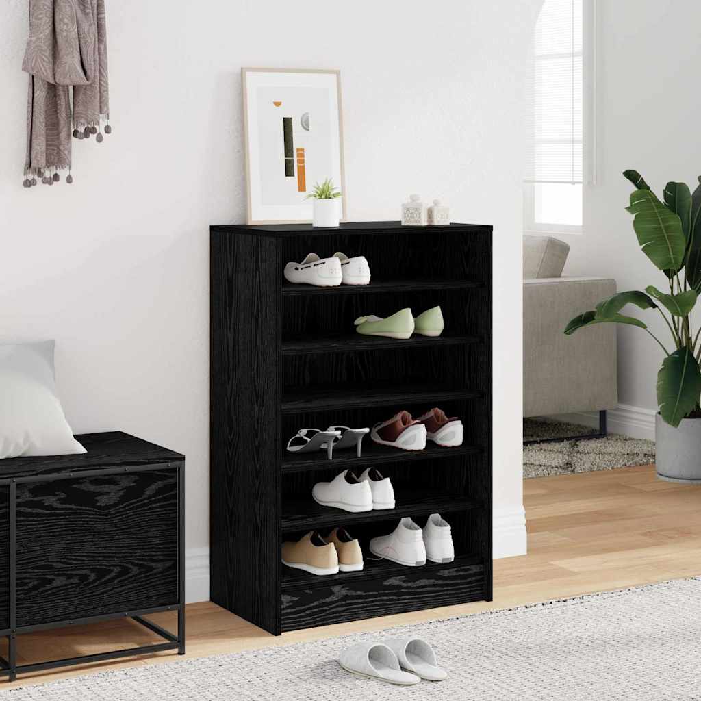 vidaXL Ντουλάπα Παπουτσιών με ράφι Μαύρη Οξυά 60 x 35 x 92 cm