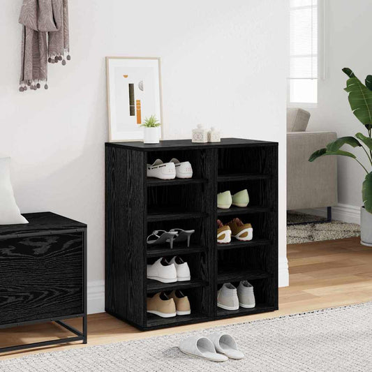 vidaXL Ντουλάπα Παπουτσιών με ράφι 2 pcs Μαύρη Οξυά 32 x 35 x 70 εκ
