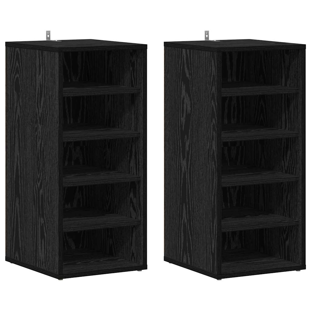 vidaXL Ντουλάπα Παπουτσιών με ράφι 2 pcs Μαύρη Οξυά 32 x 35 x 70 εκ