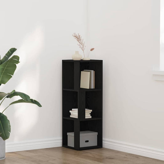 vidaXL Γωνιακά ράφια Μαύρη δρυς 33 x 33 x 100 cm Επεξεργασμένο ξύλο