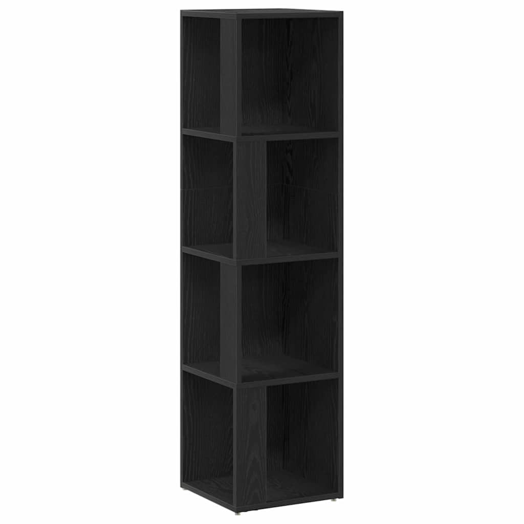 vidaXL Γωνιακά ράφια 33 x 33 x 132 εκ. Επεξεργασμένο Ξύλο Μαύρη Οξυά