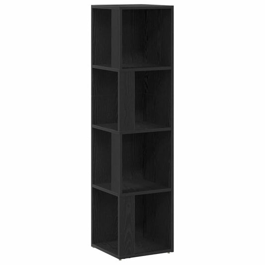 vidaXL Γωνιακά ράφια 33 x 33 x 132 εκ. Επεξεργασμένο Ξύλο Μαύρη Οξυά