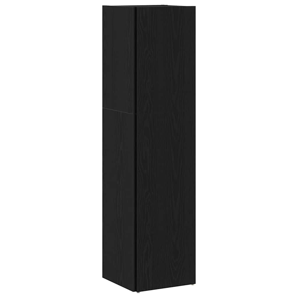 vidaXL Γωνιακά ράφια 33 x 33 x 132 εκ. Επεξεργασμένο Ξύλο Μαύρη Οξυά
