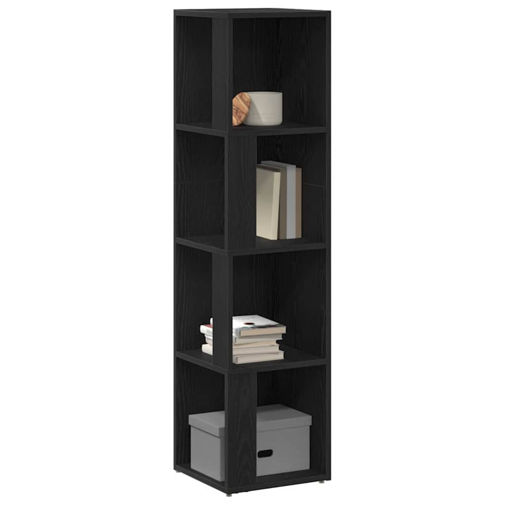 vidaXL Γωνιακά ράφια 33 x 33 x 132 εκ. Επεξεργασμένο Ξύλο Μαύρη Οξυά