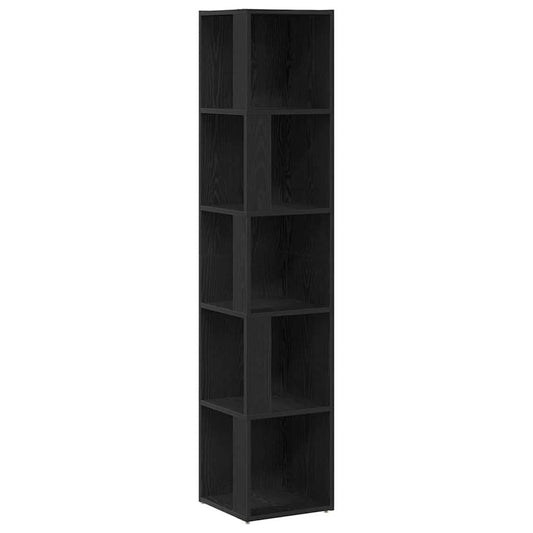 vidaXL Γωνιακά ράφια 33 x 33 x 164,5 cm Επεξεργασμένο Ξύλο Μαύρη Οξυά