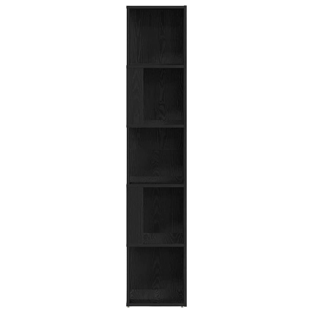 vidaXL Γωνιακά ράφια 33 x 33 x 164,5 cm Επεξεργασμένο Ξύλο Μαύρη Οξυά