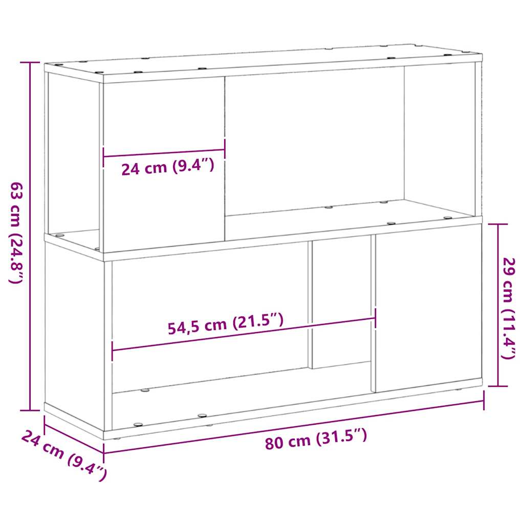 vidaXL Σετ επίπλου τηλεόρασης Επιτοίχιο Μαύρη Οξυά 80 x 24 x 63 cm