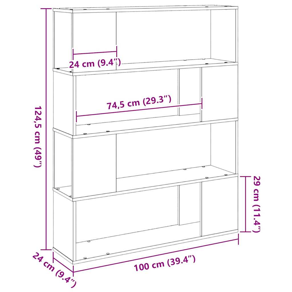 vidaXL Σετ επίπλου τηλεόρασης Επιτοίχιο Μαύρη Οξυά 100 x 24 x 124,5 εκ