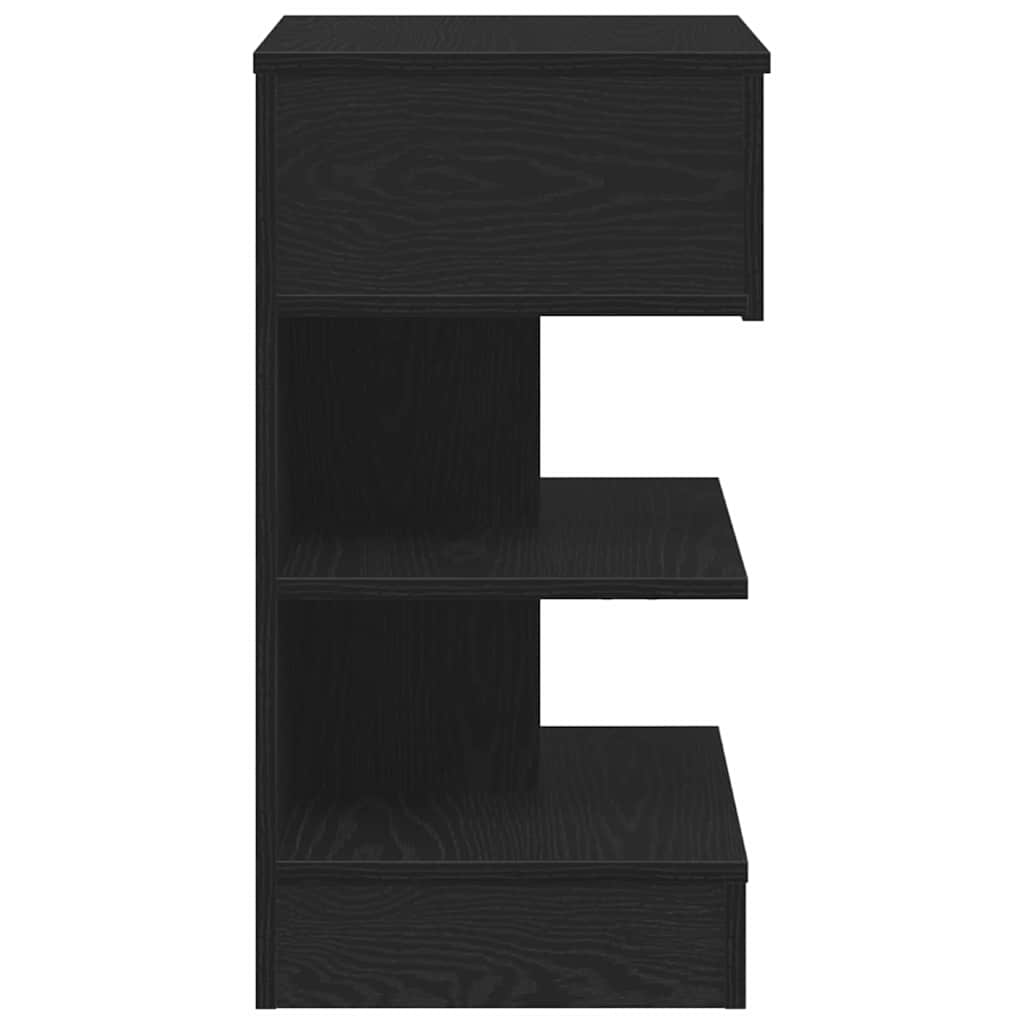 vidaXL Κομοδίνο 2 pcs Μαύρη Οξυά 40 x 35 x 65 εκ. Επεξεργασμένο ξύλο