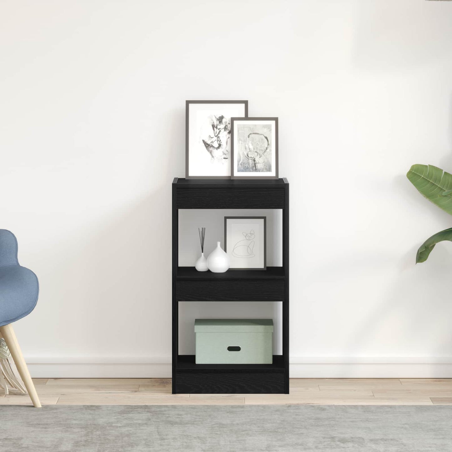 vidaXL Βιβλιοθήκη Μαύρη Οξυά 40 x 30 x 71,5 εκ. Επεξεργασμένο ξύλο