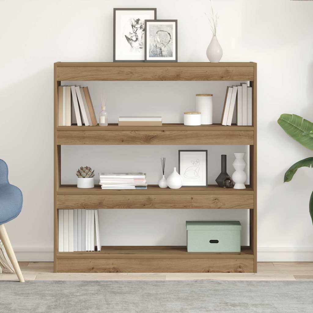 vidaXL Βιβλιοθήκη artisan δρυς 100 x 30 x 103 εκ. Επεξεργασμένο ξύλο