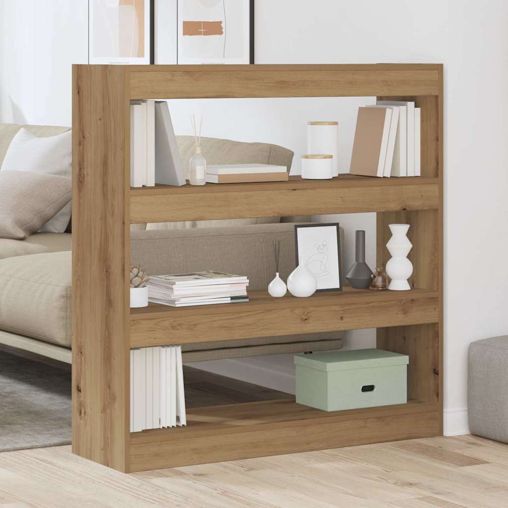 vidaXL Βιβλιοθήκη artisan δρυς 100 x 30 x 103 εκ. Επεξεργασμένο ξύλο