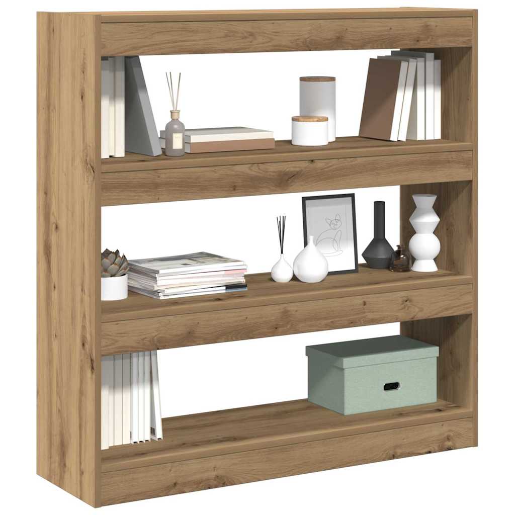 vidaXL Βιβλιοθήκη artisan δρυς 100 x 30 x 103 εκ. Επεξεργασμένο ξύλο