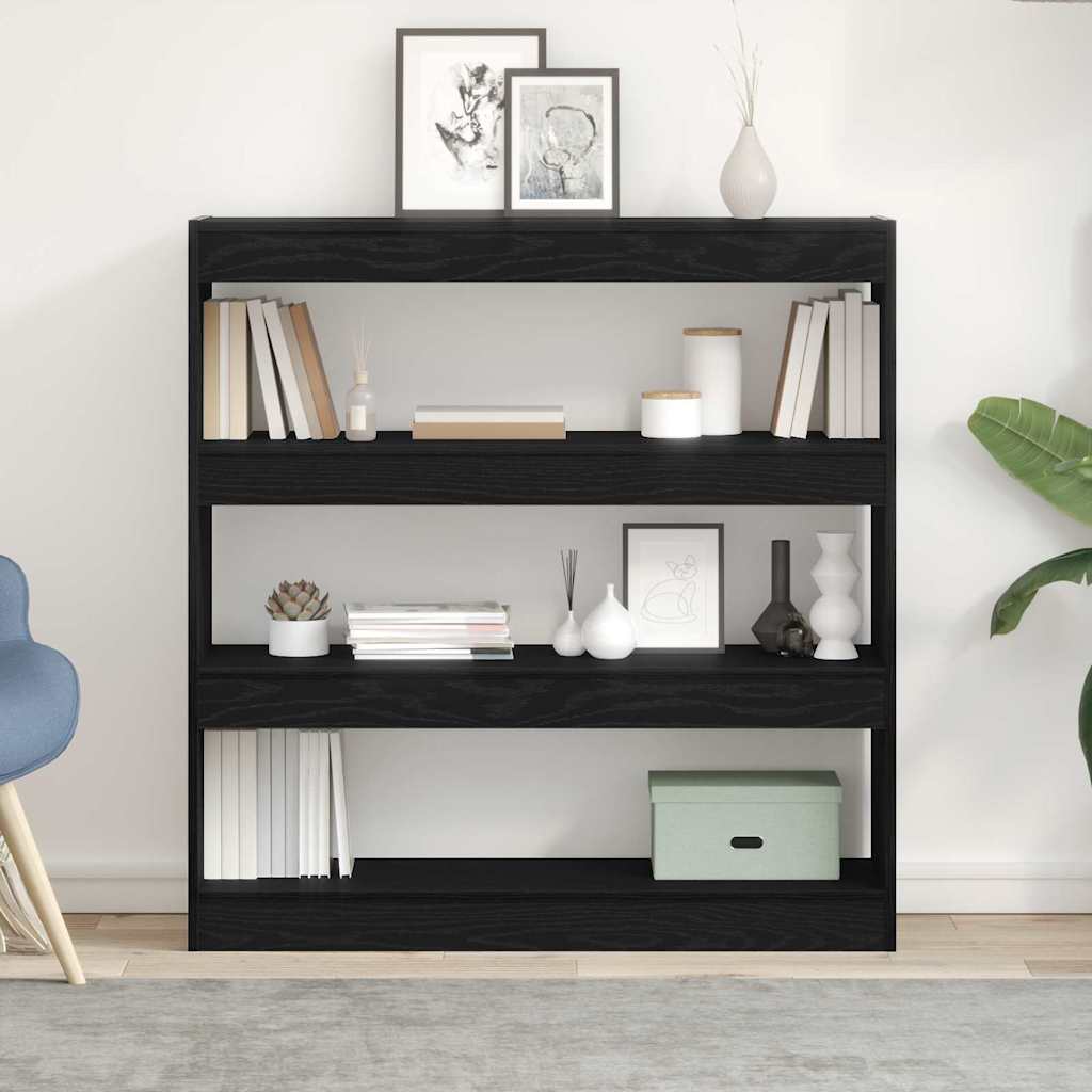 vidaXL Βιβλιοθήκη Μαύρη δρυς 100 x 30 x 103 εκ. Επεξεργασμένο ξύλο